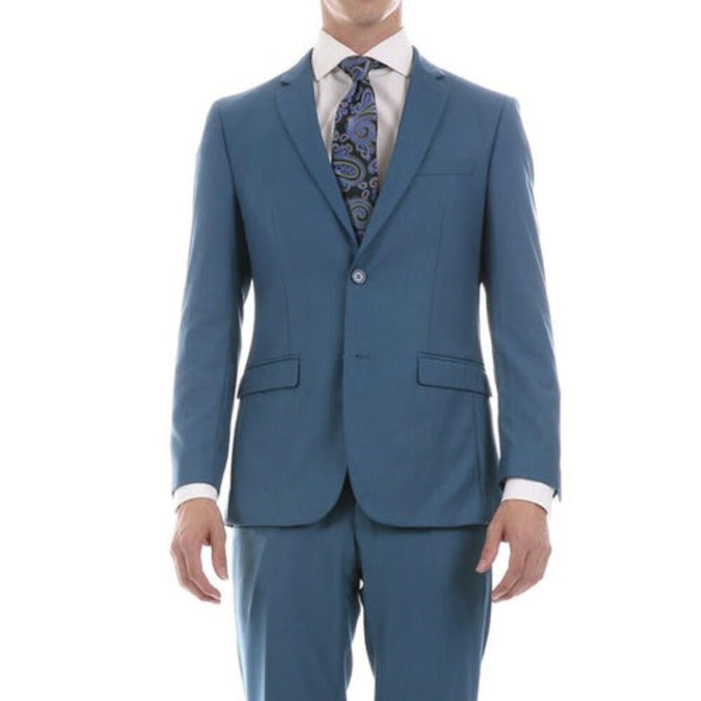 Men's Blue best Suit buy one get one suits free slim Suit main image 0